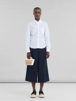 Handbags | Tropicalia Bag>Marni Tropicalia Micro Bag In White Leather And Raffia-effect Fabric SANDSTORM/LILYWHITE
