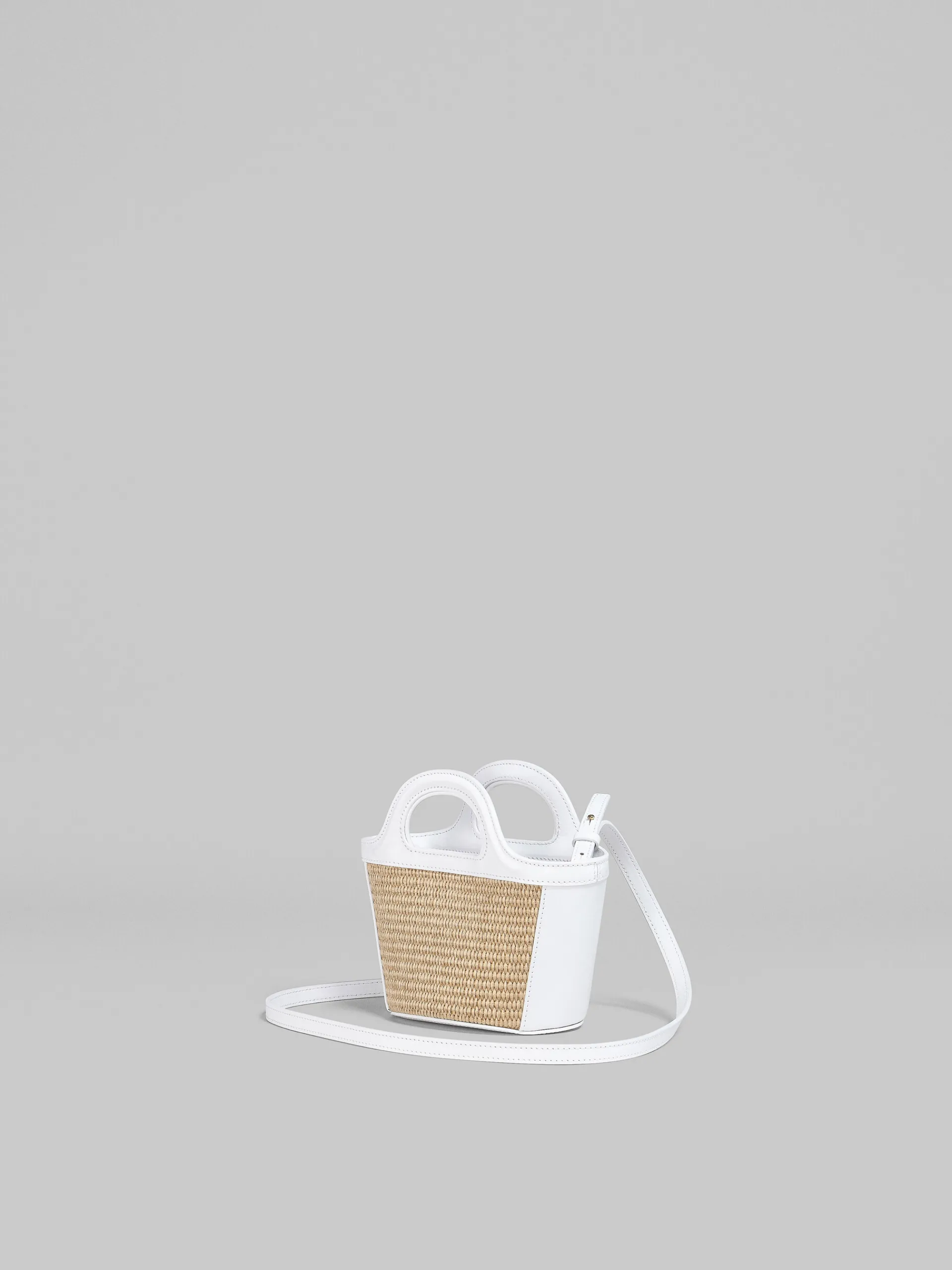 Handbags | Tropicalia Bag>Marni Tropicalia Micro Bag In White Leather And Raffia-effect Fabric SANDSTORM/LILYWHITE