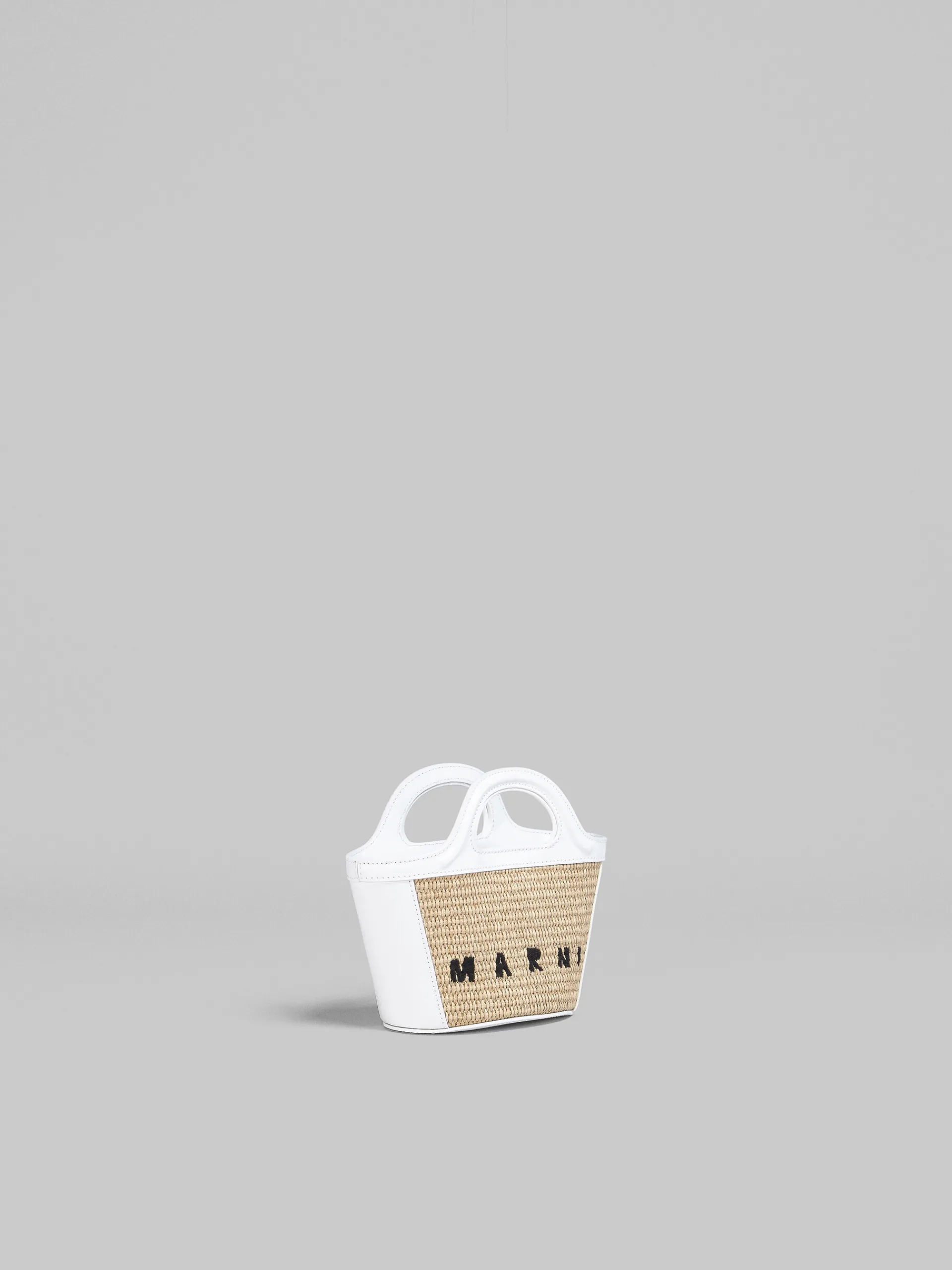 Handbags | Tropicalia Bag>Marni Tropicalia Micro Bag In White Leather And Raffia-effect Fabric SANDSTORM/LILYWHITE