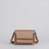 Shoulder Bags>Marni TRUNK Medium Bag In Beige Saffiano Leather BROWN
