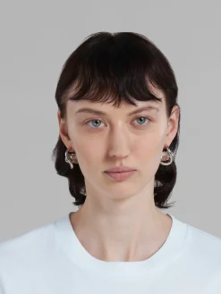 Earrings>Marni Twisted Hoop Earrings With Rhinestone Details GLASS