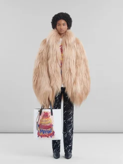 Tote Bags | Tote Bags>Marni Two Tone Tribeca Tote With 30th Anniversary Print PINKGUMMY