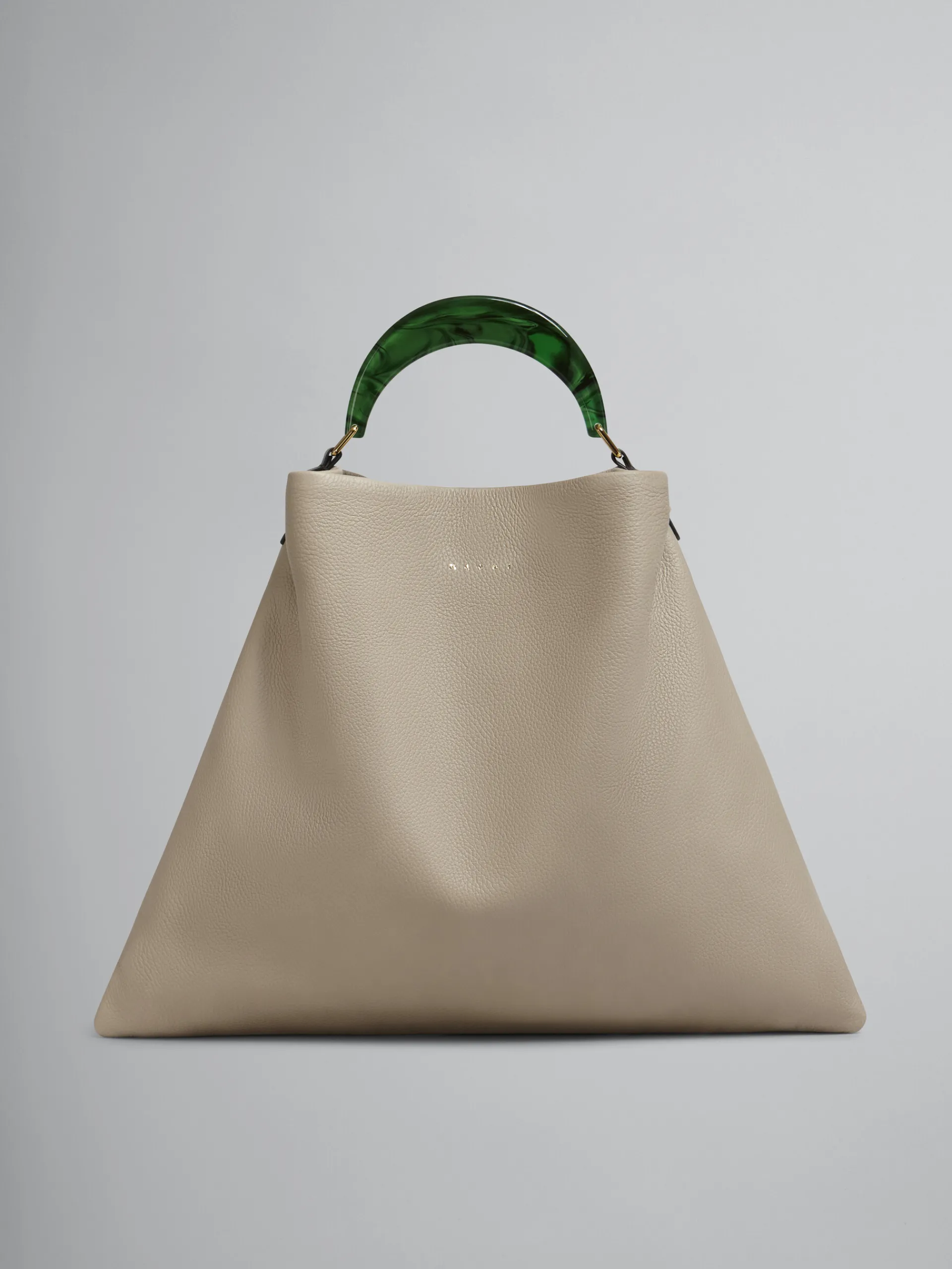 Shoulder Bags | Handbags>Marni Venice Medium Bag In Beige Leather LIGHTCAMEL/GREEN