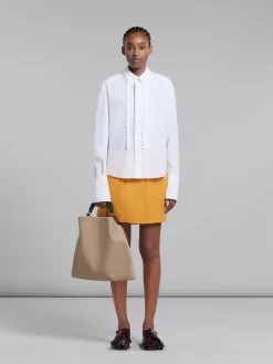 Shoulder Bags | Handbags>Marni Venice Medium Bag In Beige Leather LIGHTCAMEL/GREEN