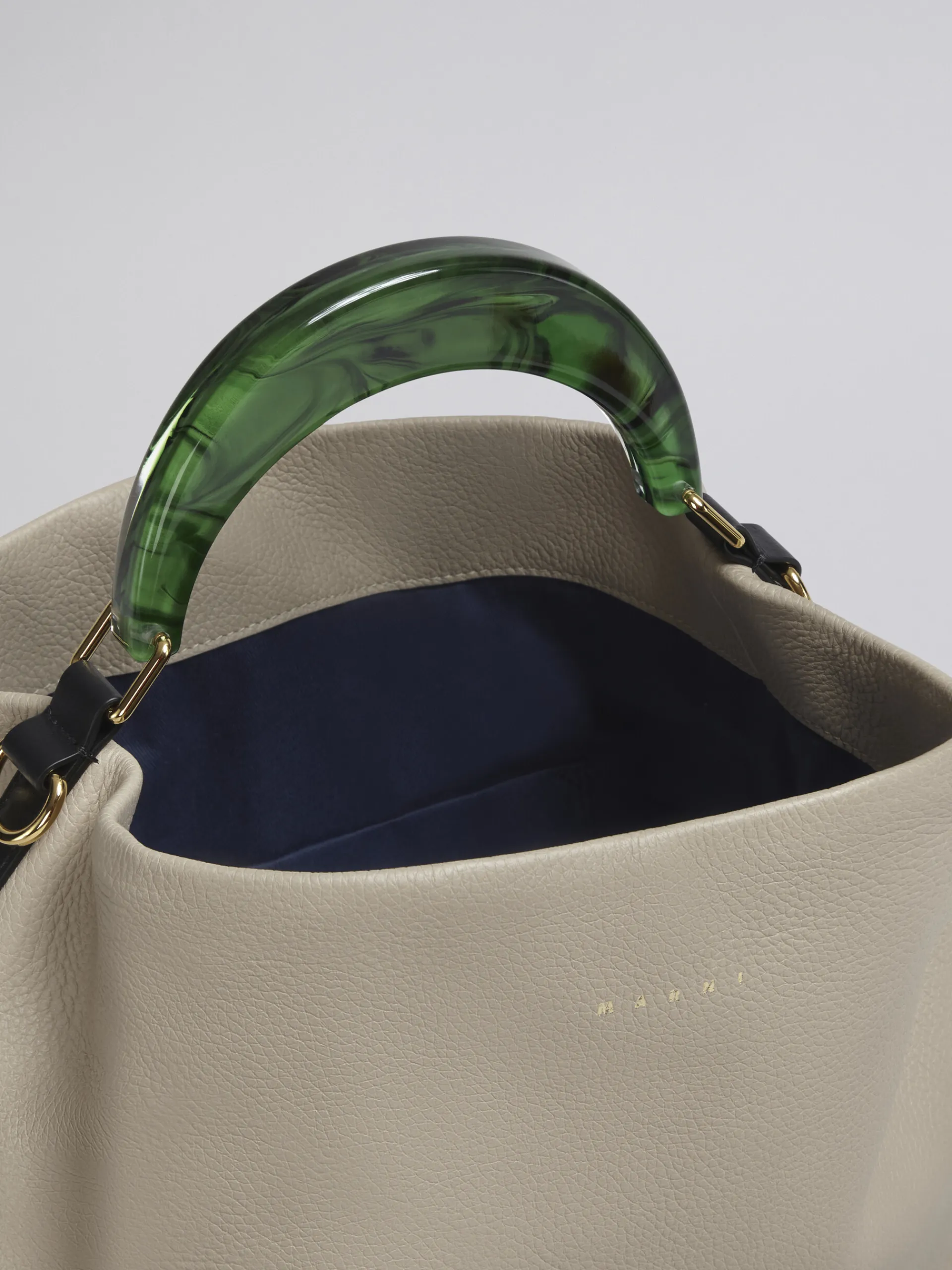 Shoulder Bags | Handbags>Marni Venice Medium Bag In Beige Leather LIGHTCAMEL/GREEN