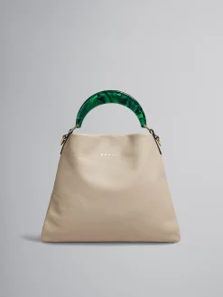 Shoulder Bags | Handbags>Marni Venice Small Bag In Beige Leather LIGHTCAMEL/GREEN