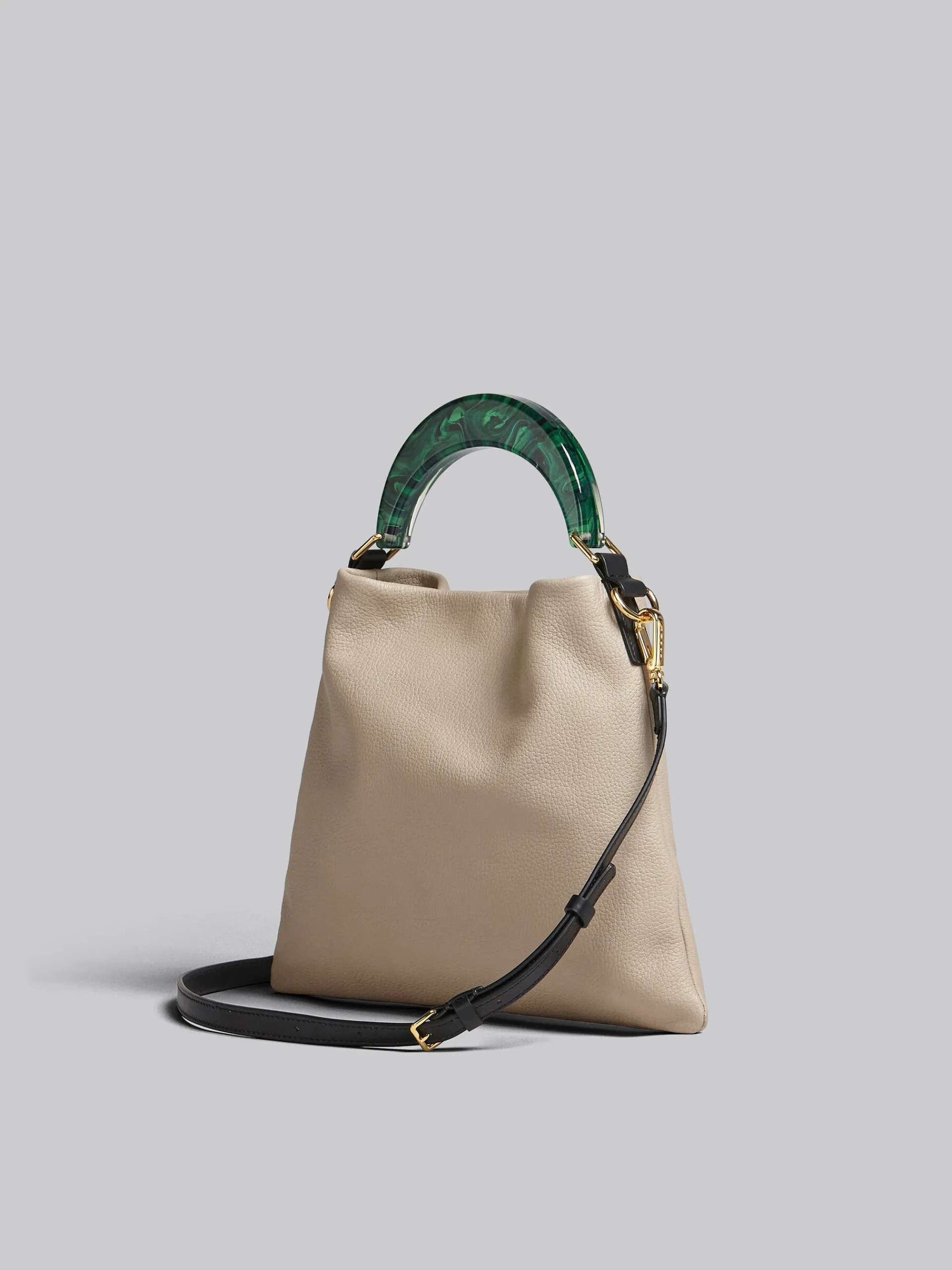 Shoulder Bags | Handbags>Marni Venice Small Bag In Beige Leather LIGHTCAMEL/GREEN