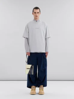 Crossbody Bags>Marni White And Black Tribeca Pouch With Shoelace Strap SHELL/BLACK