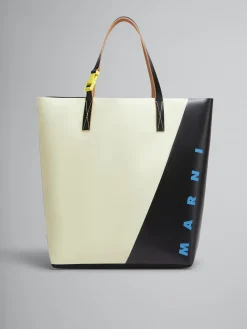 Tote Bags>Marni White And Black Tribeca Shopper With Tag SHELL/BLACK