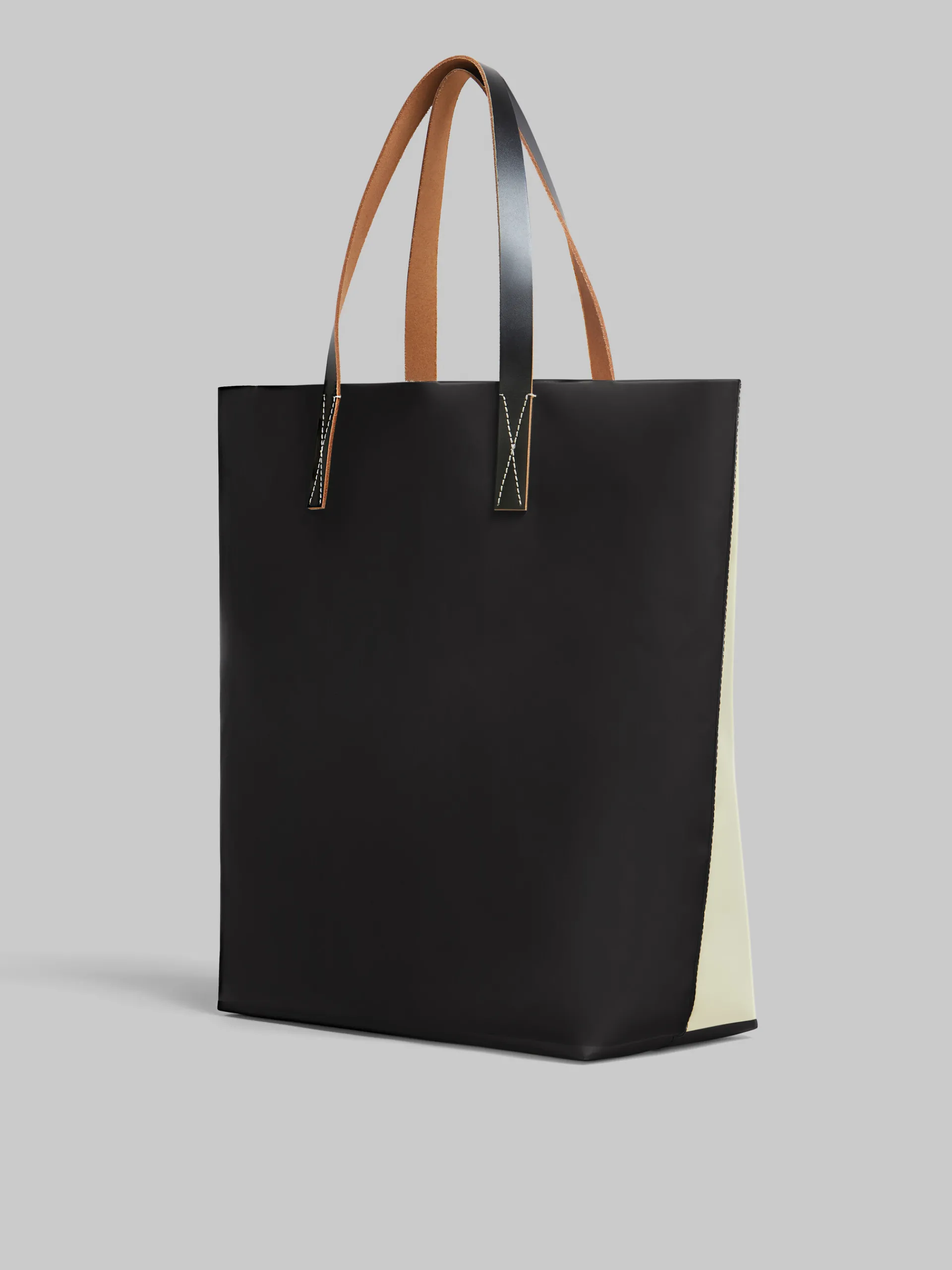 Tote Bags>Marni White And Black Tribeca Shopper With Tag SHELL/BLACK