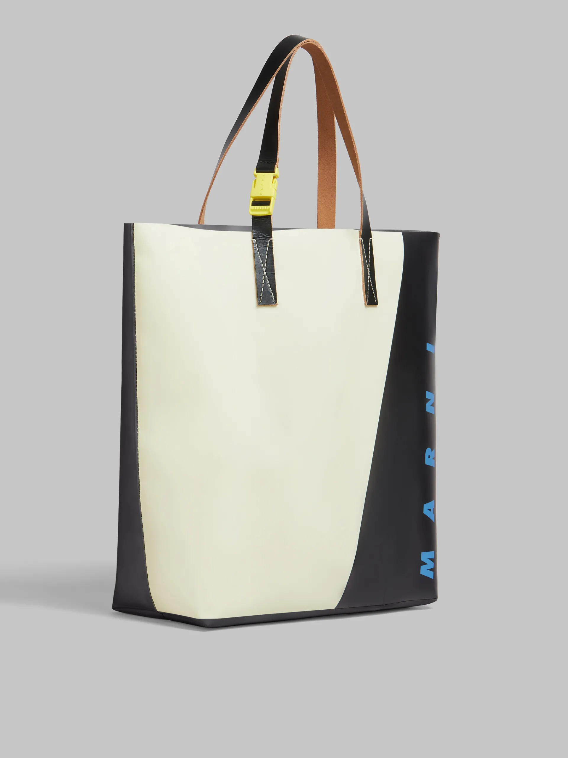 Tote Bags>Marni White And Black Tribeca Shopper With Tag SHELL/BLACK