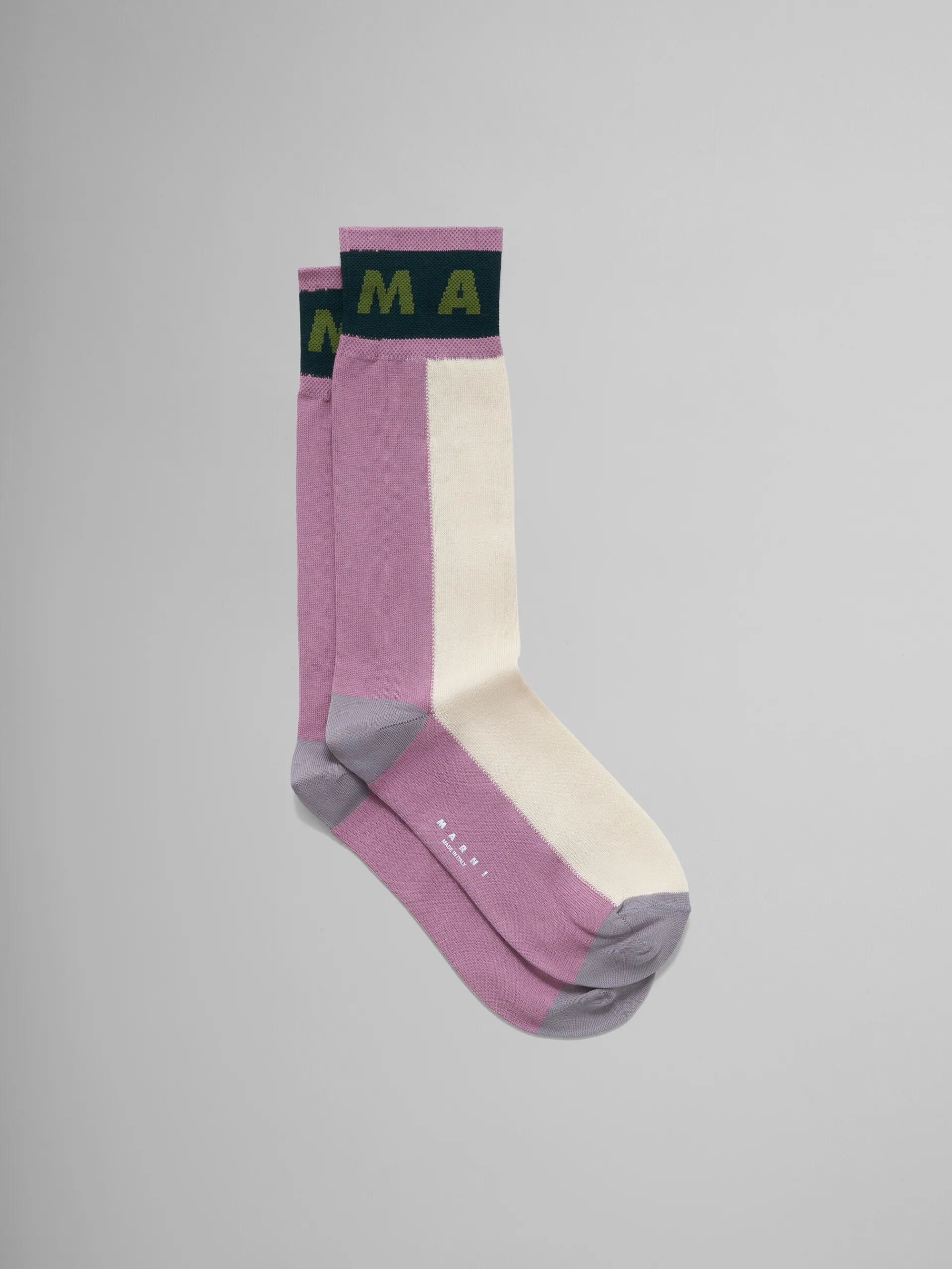 Socks>Marni White Colour-block Cotton Socks ANTIQUEWHITE