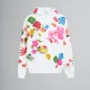 Sweatshirts>Marni White Cotton Hoodie With Flower Prints NATURAL WHITE