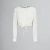 Tops & T-Shirts>Marni White Crêpe De Chine Drawstring Top STONEWHITE