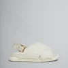 Slides & Sandals | Fussbett>Marni White Curly Shearling Fussbett Slide NATURAL WHITE
