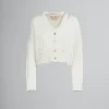 Knitwear>Marni White Dishevelled Cotton Cropped Cardigan LILYWHITE