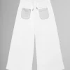 Kids>Marni White Fleece Wide Trousers With Pockets LIGHT NATURAL