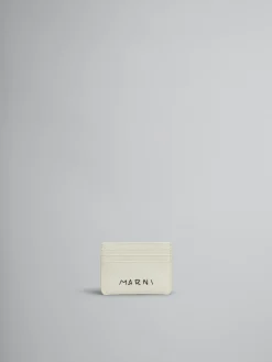 Wallets & Small Leather Goods>Marni White Leather Cardholder With Mending IVORY