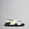 Slides & Sandals | Fussbett>Marni White Leather Fussbett SILKWHITE