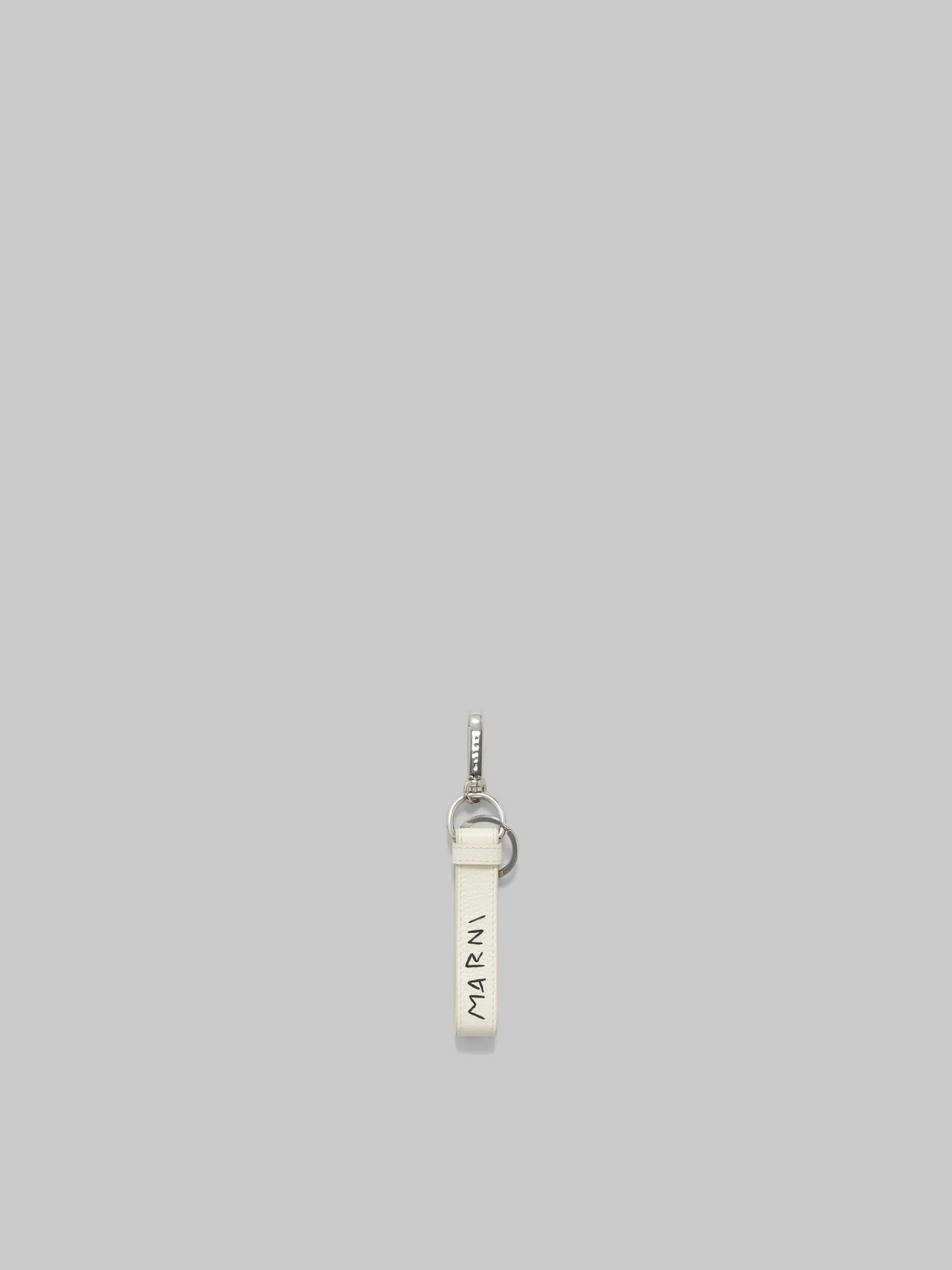 Other Accessories>Marni White Leather Keyring With Mending IVORY