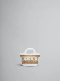 Tropicalia Bag | Handbags>Marni White Leather Raffia-effect Tropicalia Micro Bag With Tufted Logo ECRU/WHITE