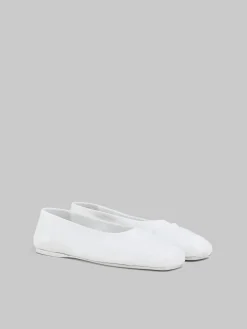 Flats>Marni White Nappa Leather Seamless Little Bow Ballet Flat LILYWHITE