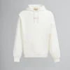 Sweatshirts>Marni White Organic Cotton Hoodie With Mini Print NATURAL WHITE