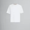 Tops & T-Shirts>Marni White Organic Cotton Oversized T-shirt With Patches LILYWHITE