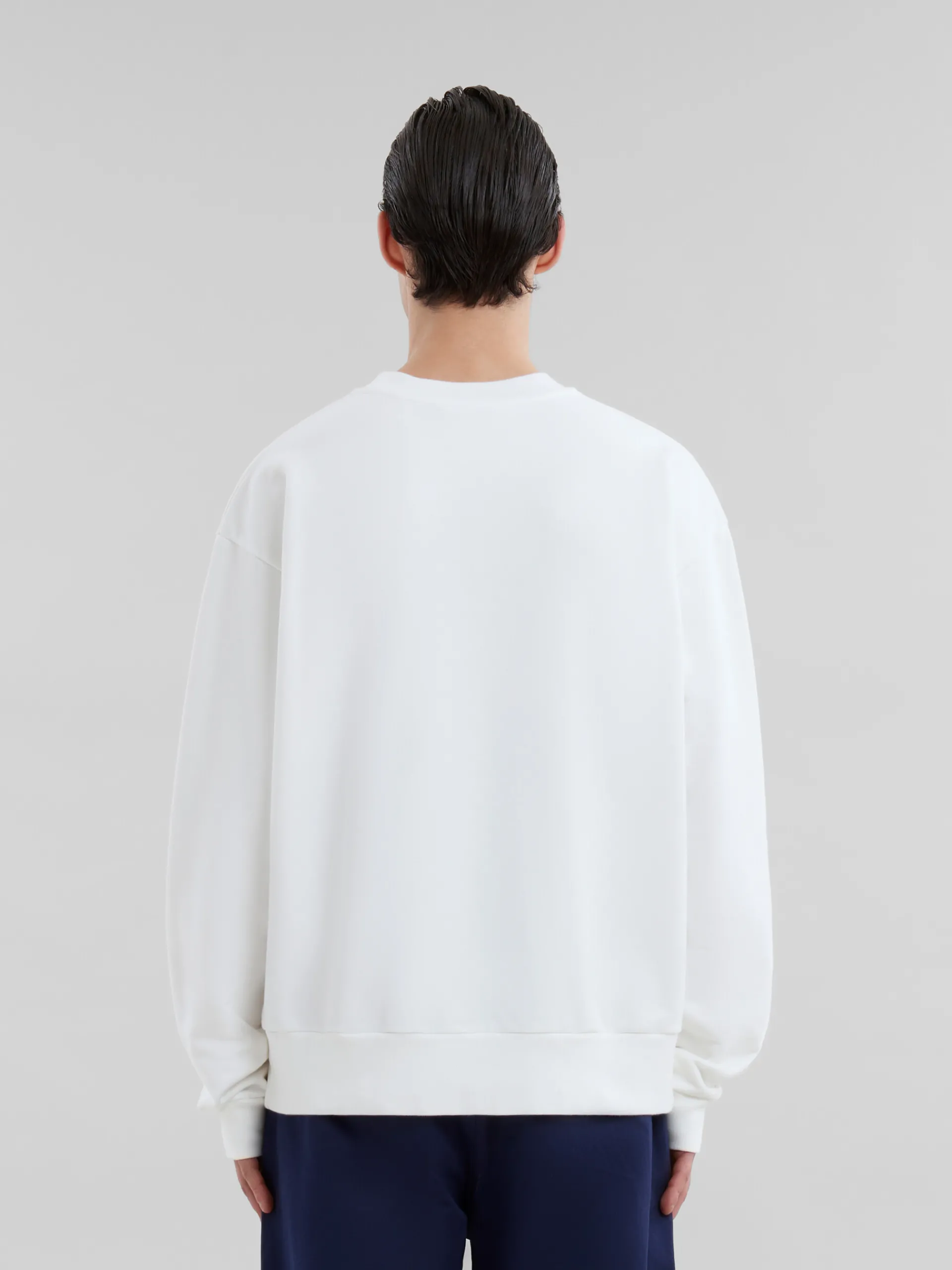 Sweatshirts>Marni White Organic Cotton Sweatshirt With Wrinkled Logo NATURAL WHITE
