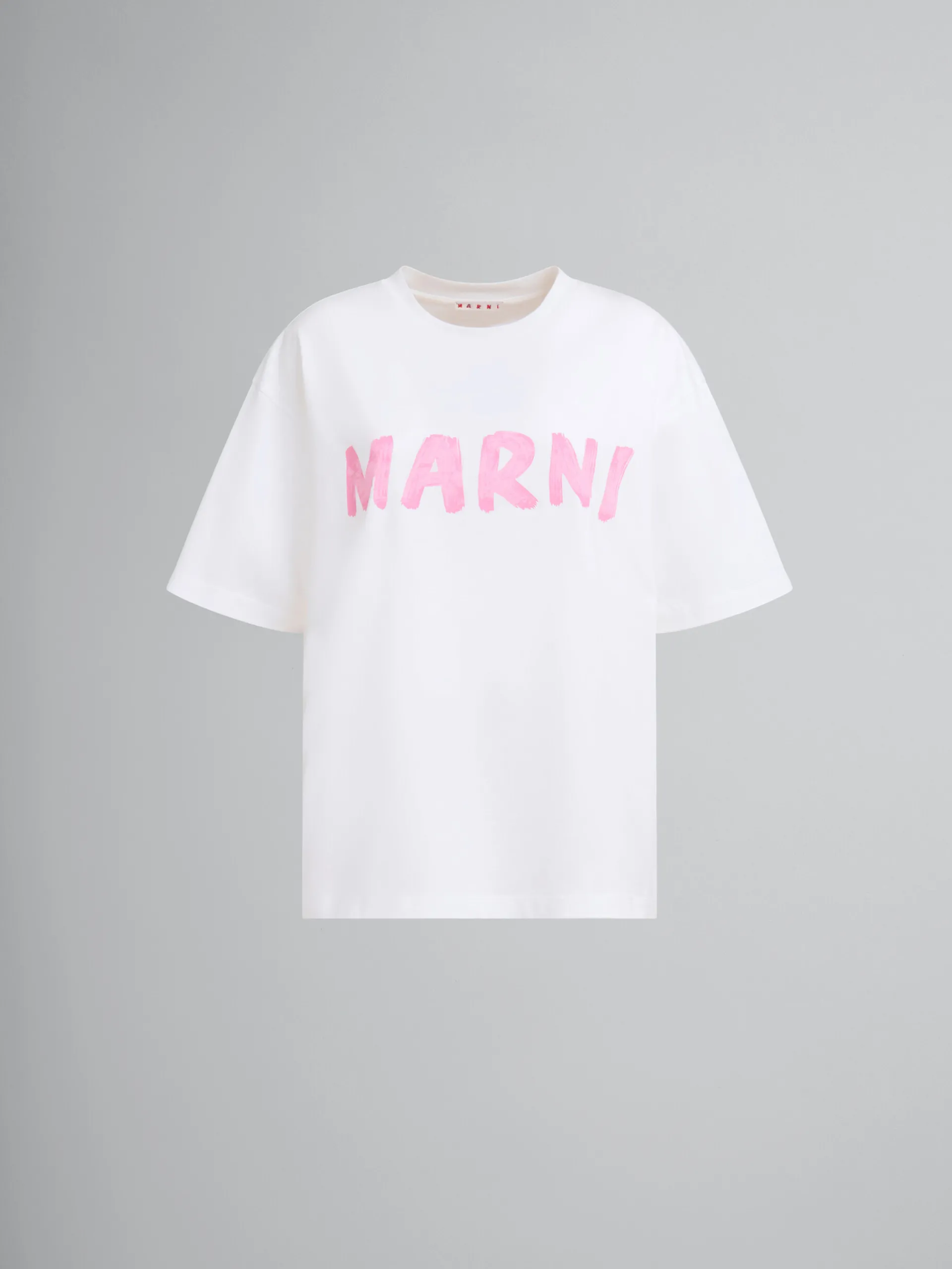 Tops & T-Shirts>Marni White Organic Cotton T-shirt With Logo LILYWHITE