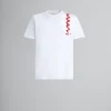 Tops & T-Shirts>Marni White Organic Cotton T-shirt With Mending Logo LILYWHITE