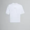 Tops & T-Shirts>Marni White Organic Cotton T-shirt With Logo LILYWHITE