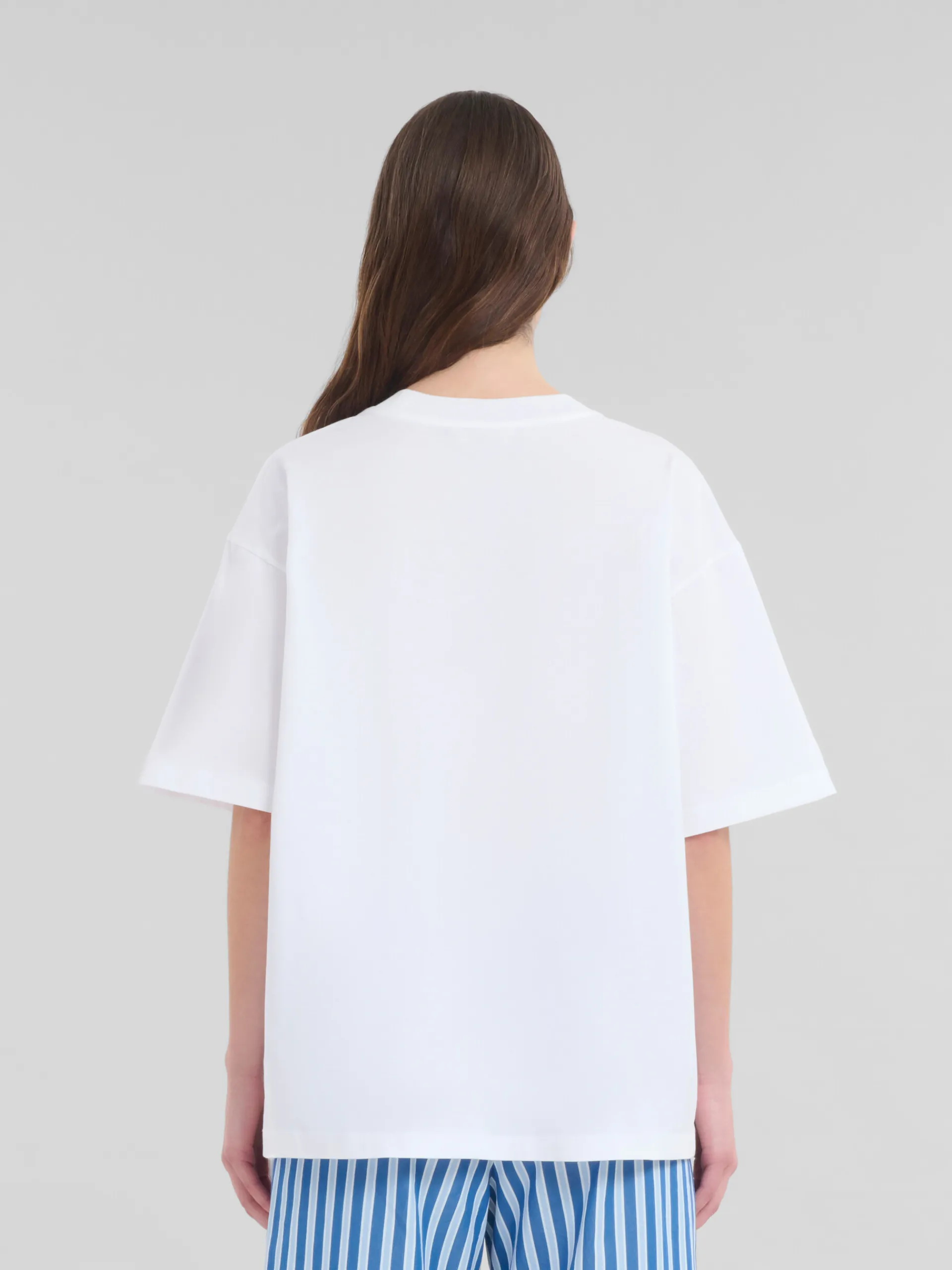 Tops & T-Shirts>Marni White Organic Cotton T-shirt With Logo LILYWHITE