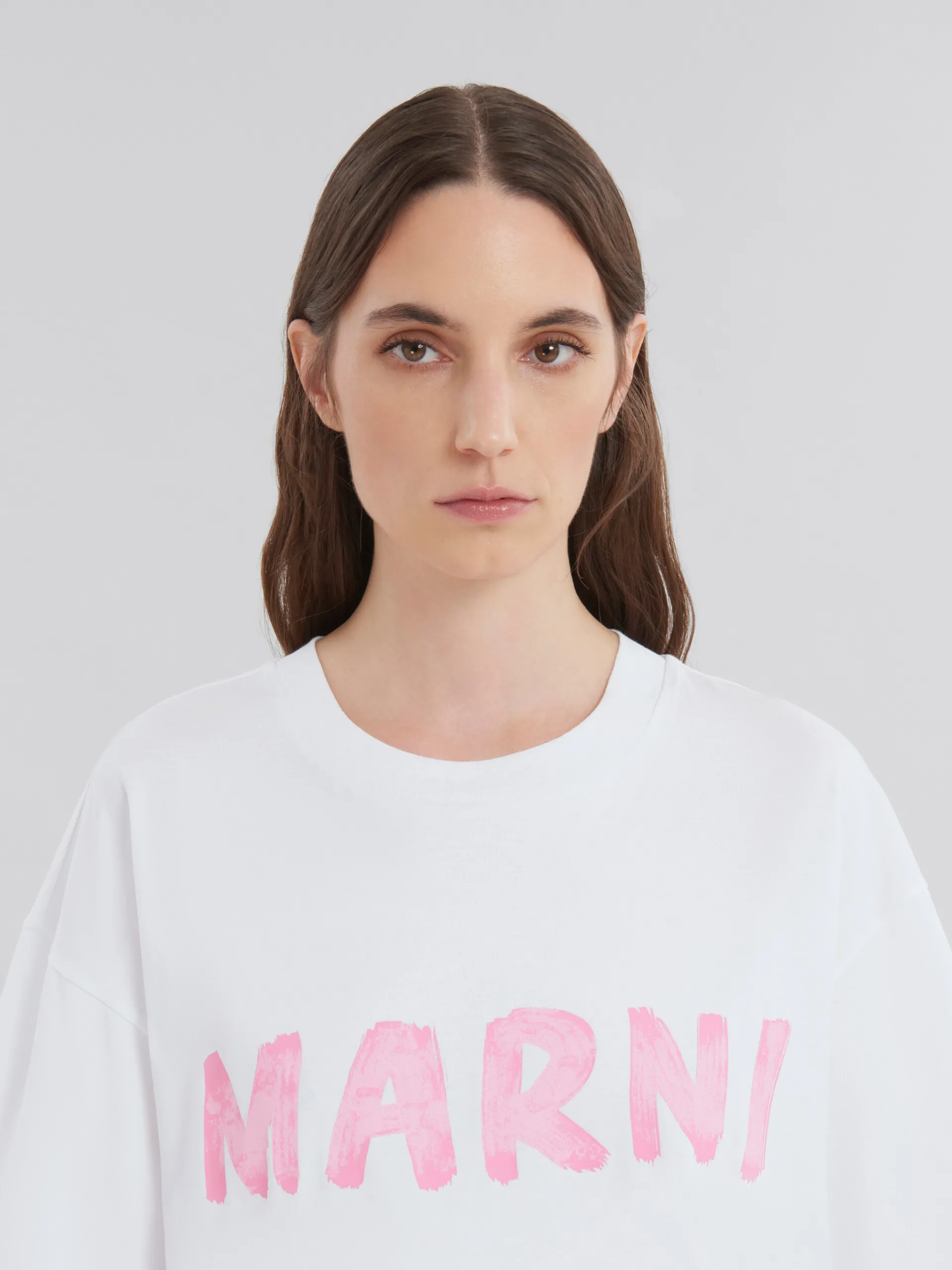 Tops & T-Shirts>Marni White Organic Cotton T-shirt With Logo LILYWHITE