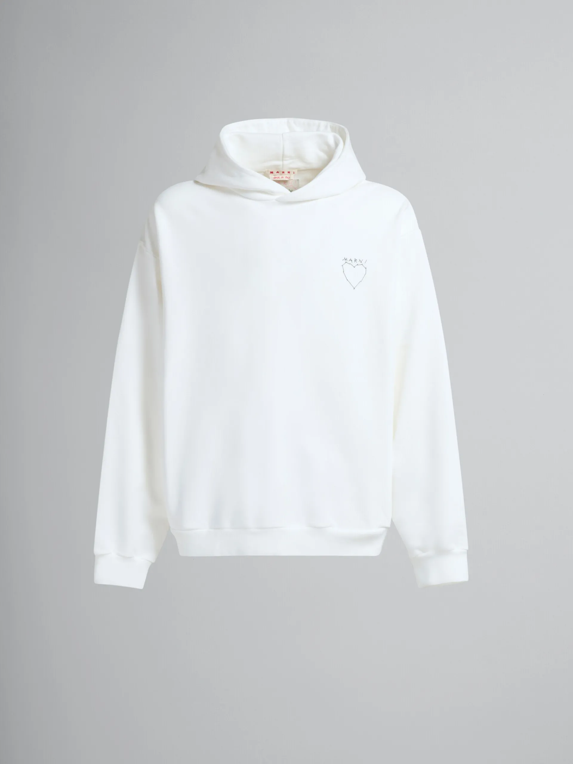 Sweatshirts>Marni White Organic Jersey Hoodie With Back Print NATURAL WHITE