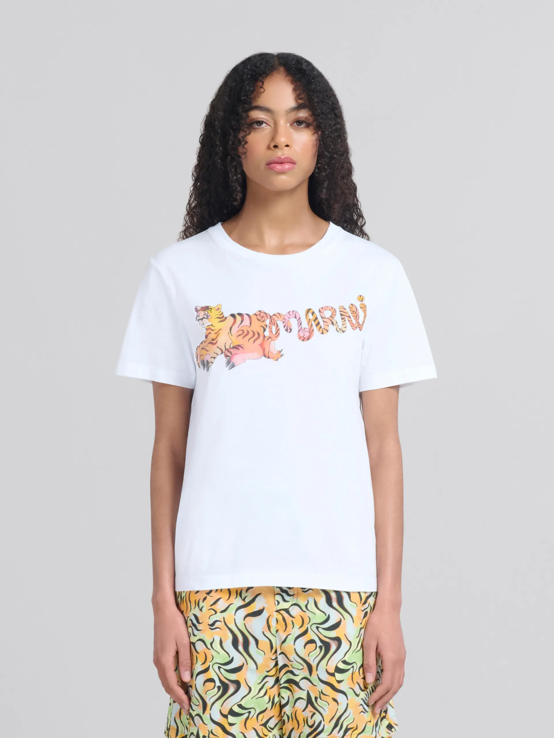 Tops & T-Shirts>Marni White Organic Jersey Regular-fit T-shirt With Print LILYWHITE