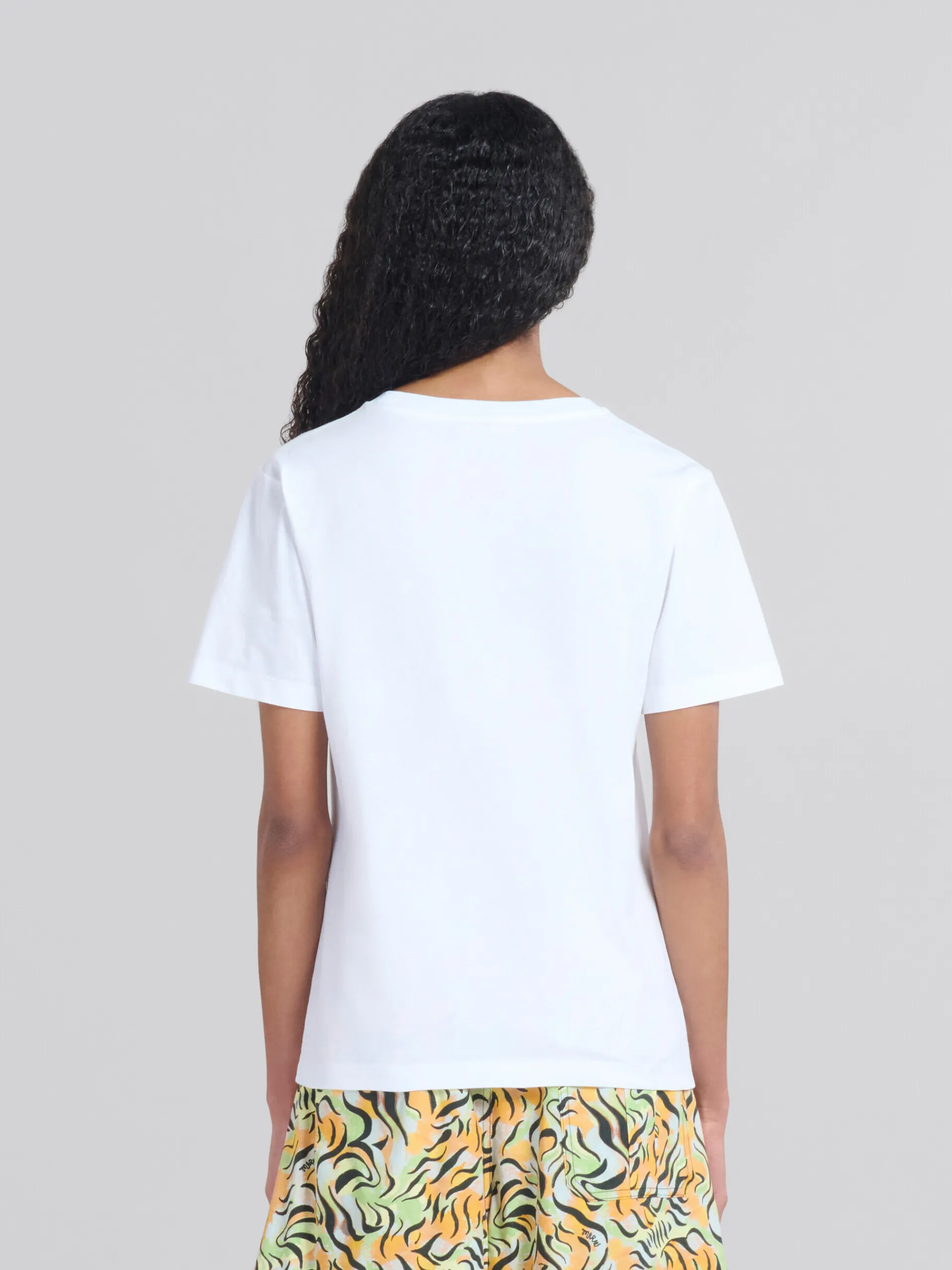 Tops & T-Shirts>Marni White Organic Jersey Regular-fit T-shirt With Print LILYWHITE