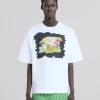 Tops & T-Shirts>Marni White Organic Jersey Relaxed-fit T-shirt With Print LILYWHITE