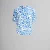 Matching Sets | Tops & T-Shirts>Marni White Organic Poplin Backwards Shirt With Blooming Print IRISBLUE