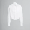 Tops & T-Shirts>Marni White Organic Poplin Cropped Shirt LILYWHITE