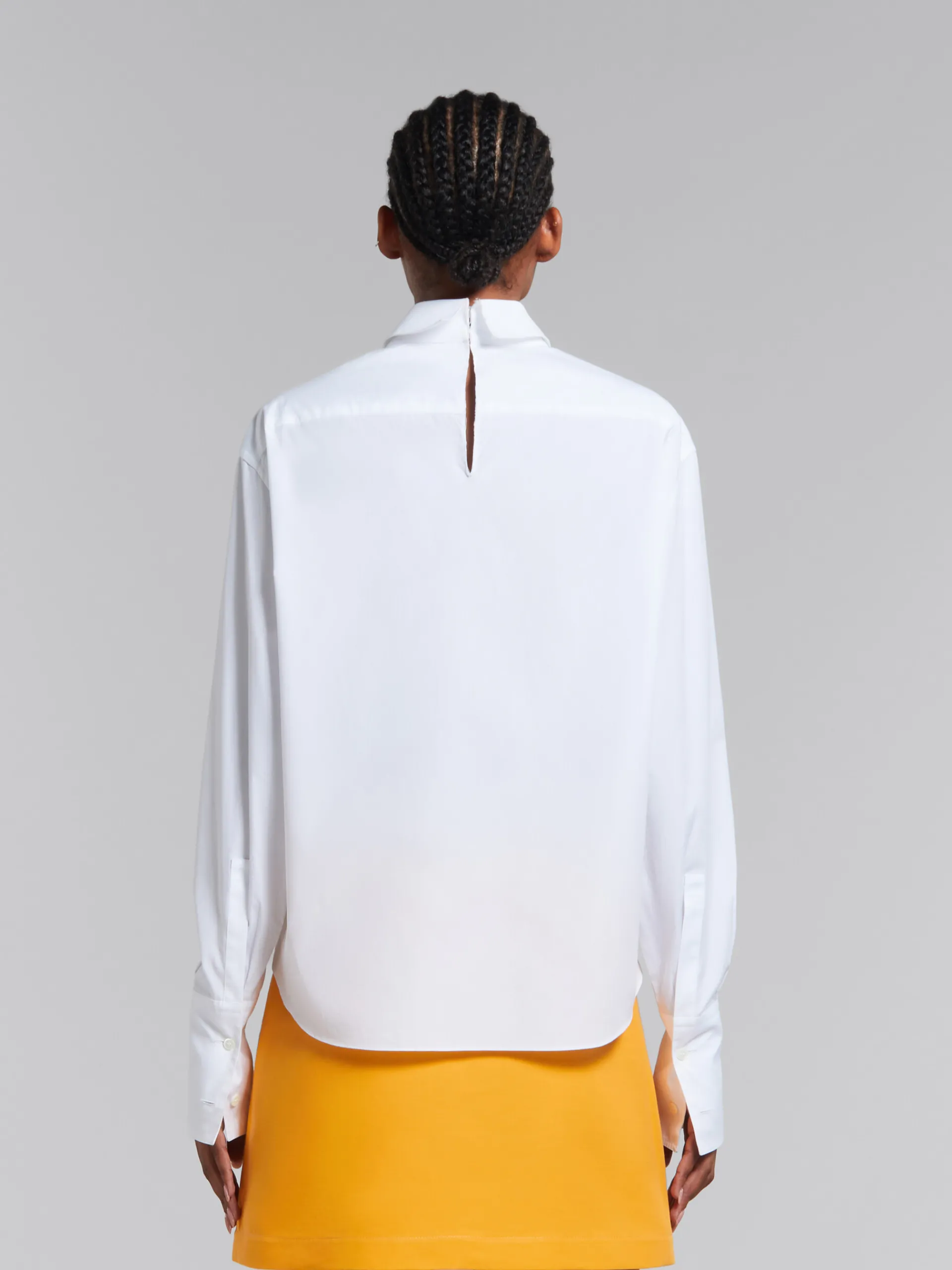 Tops & T-Shirts>Marni White Organic Poplin Shirt With Ruffles LILYWHITE