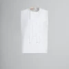 Tops & T-Shirts>Marni White Organic Poplin Sleeveless Top With Pleated Detailing LILYWHITE