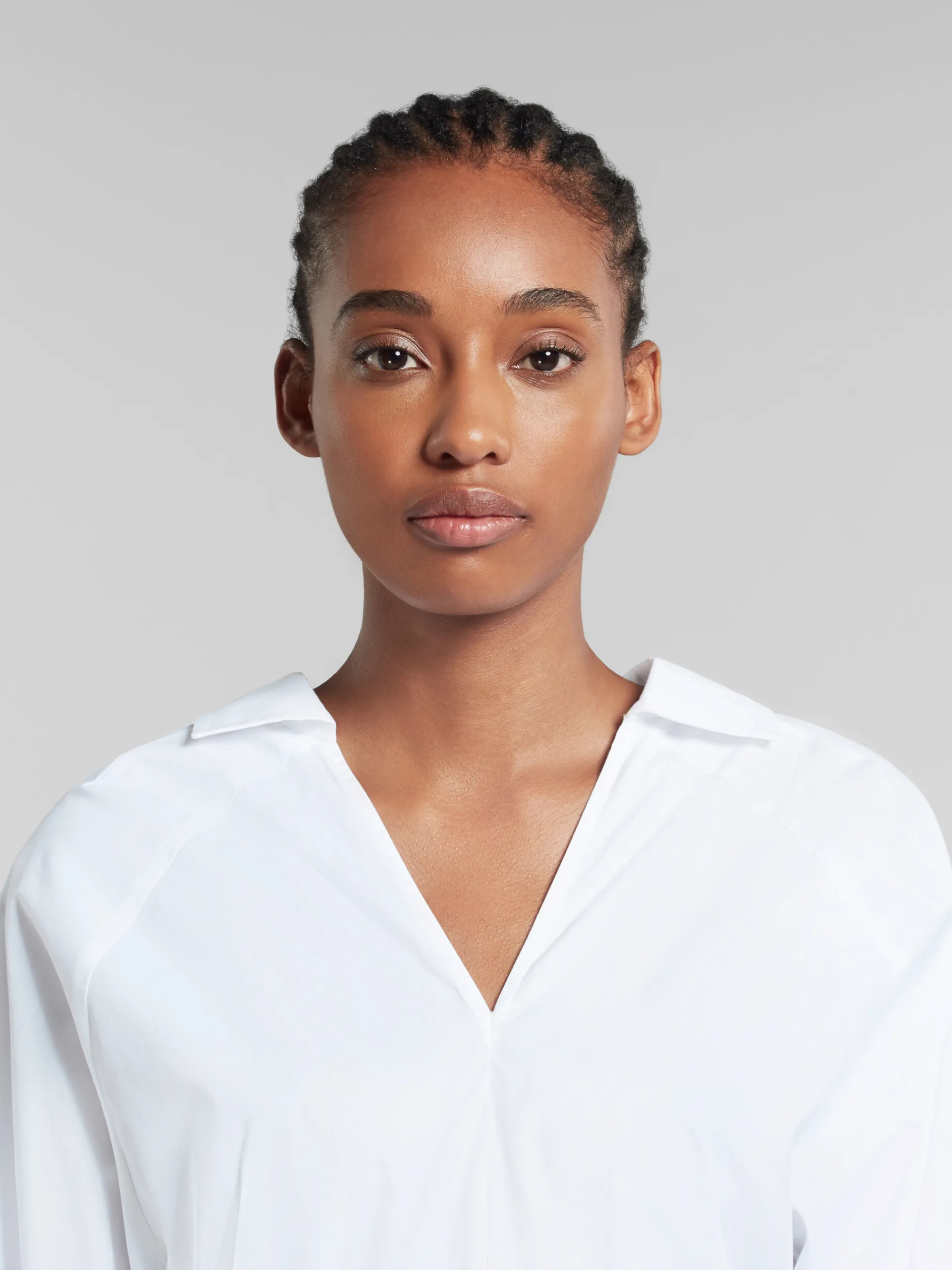 Tops & T-Shirts>Marni White Organic Poplin Top With Shirt Collar LILYWHITE