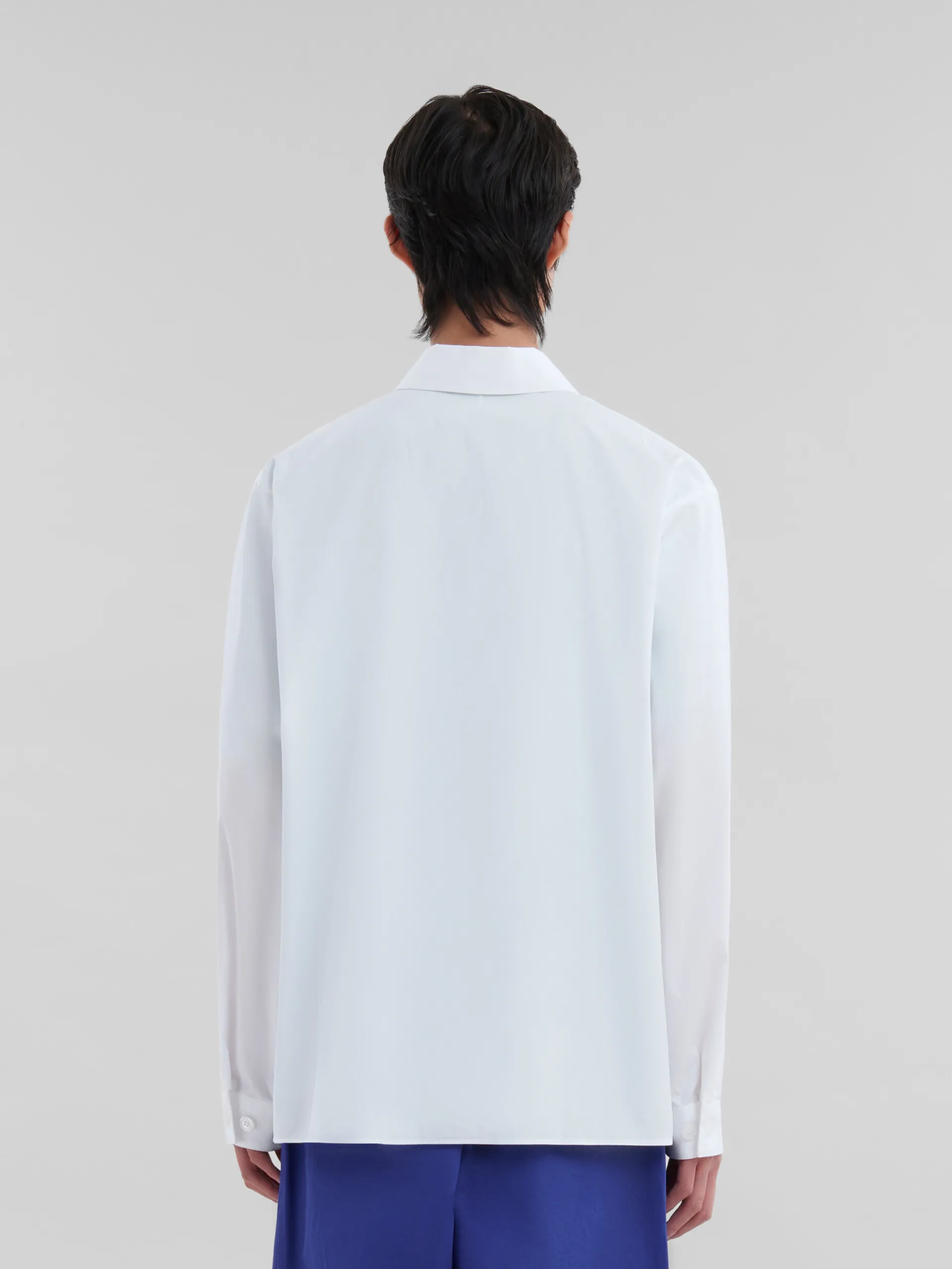 Tops & T-Shirts>Marni White Organic Poplin Zip Shirt With Hidden Logo LILYWHITE