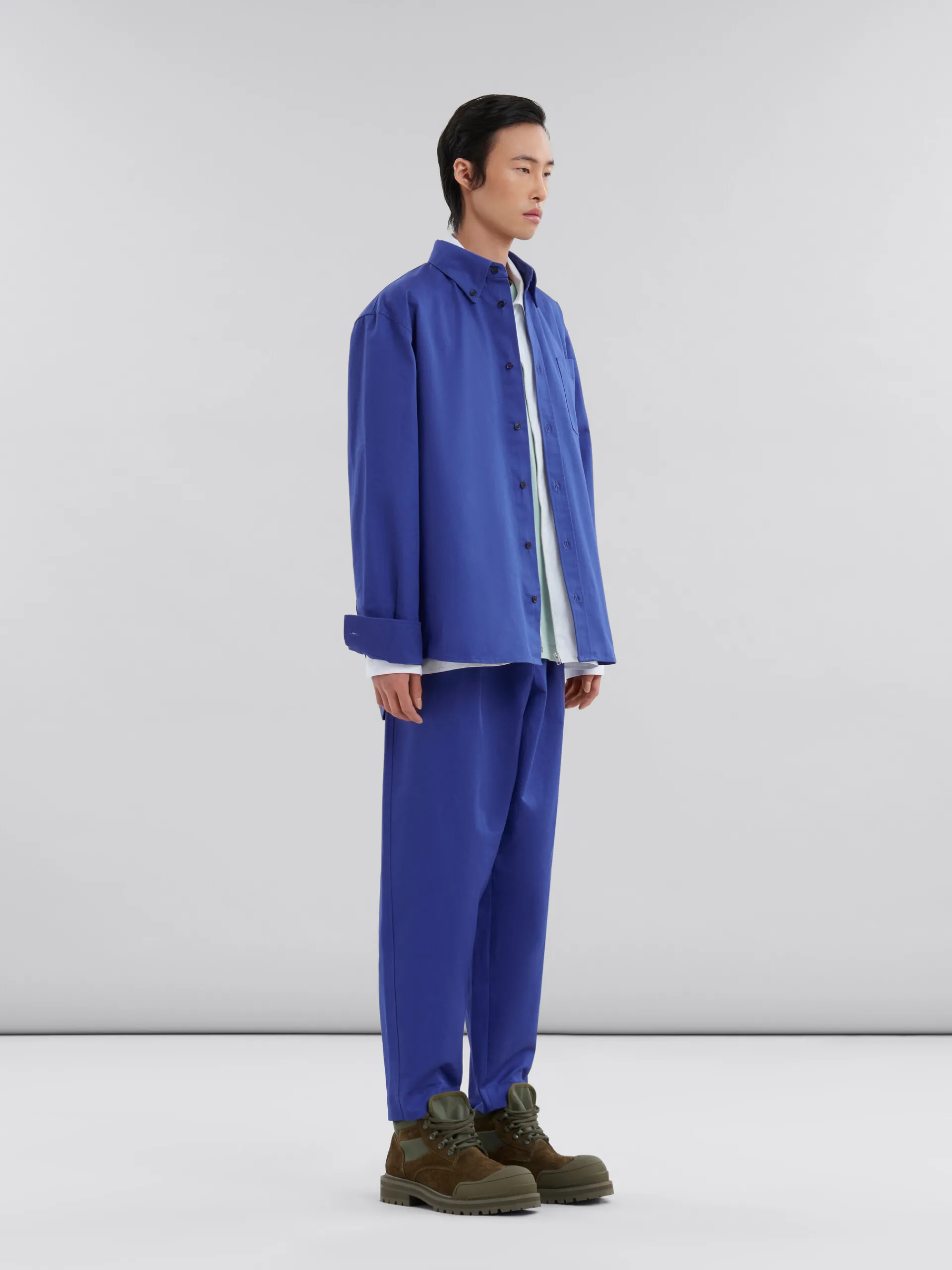 Tops & T-Shirts>Marni White Organic Poplin Zip Shirt With Hidden Logo LILYWHITE