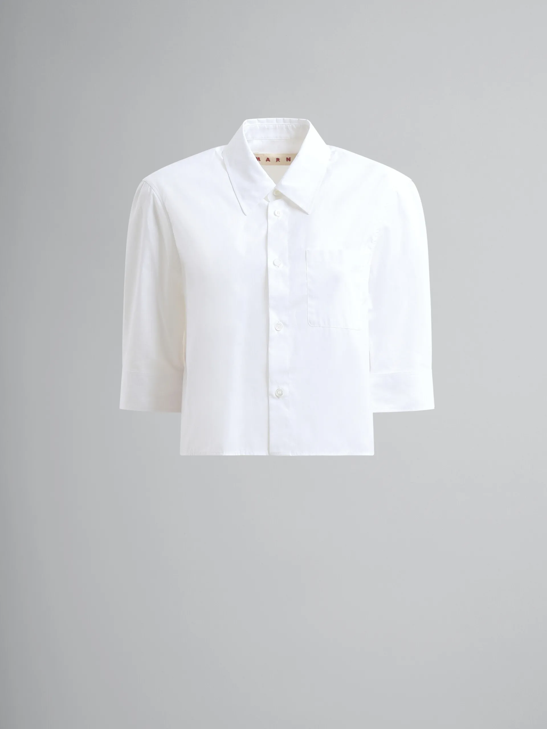 Tops & T-Shirts>Marni White Poplin Cocoon Shirt LILYWHITE