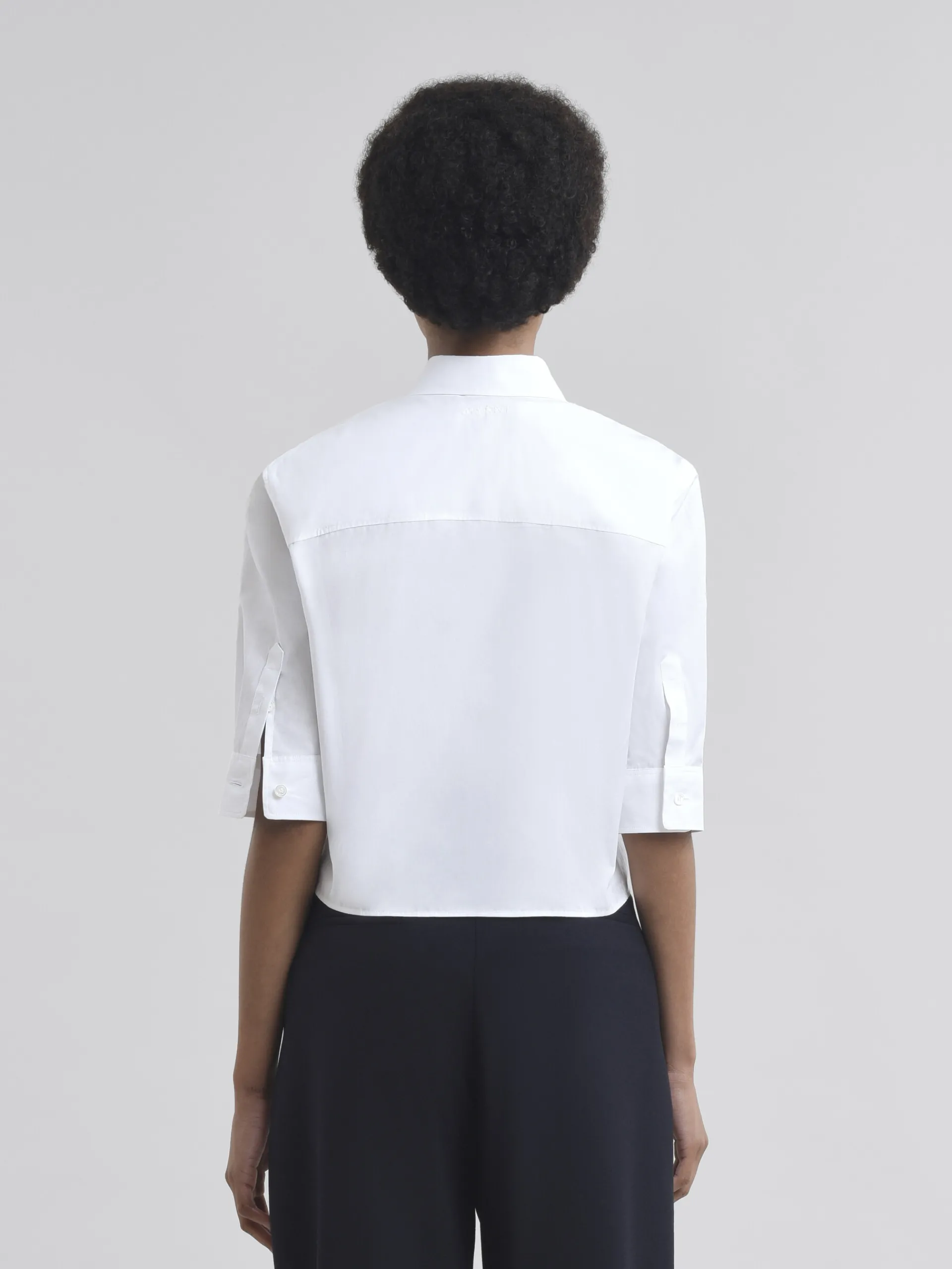 Tops & T-Shirts>Marni White Poplin Cocoon Shirt LILYWHITE