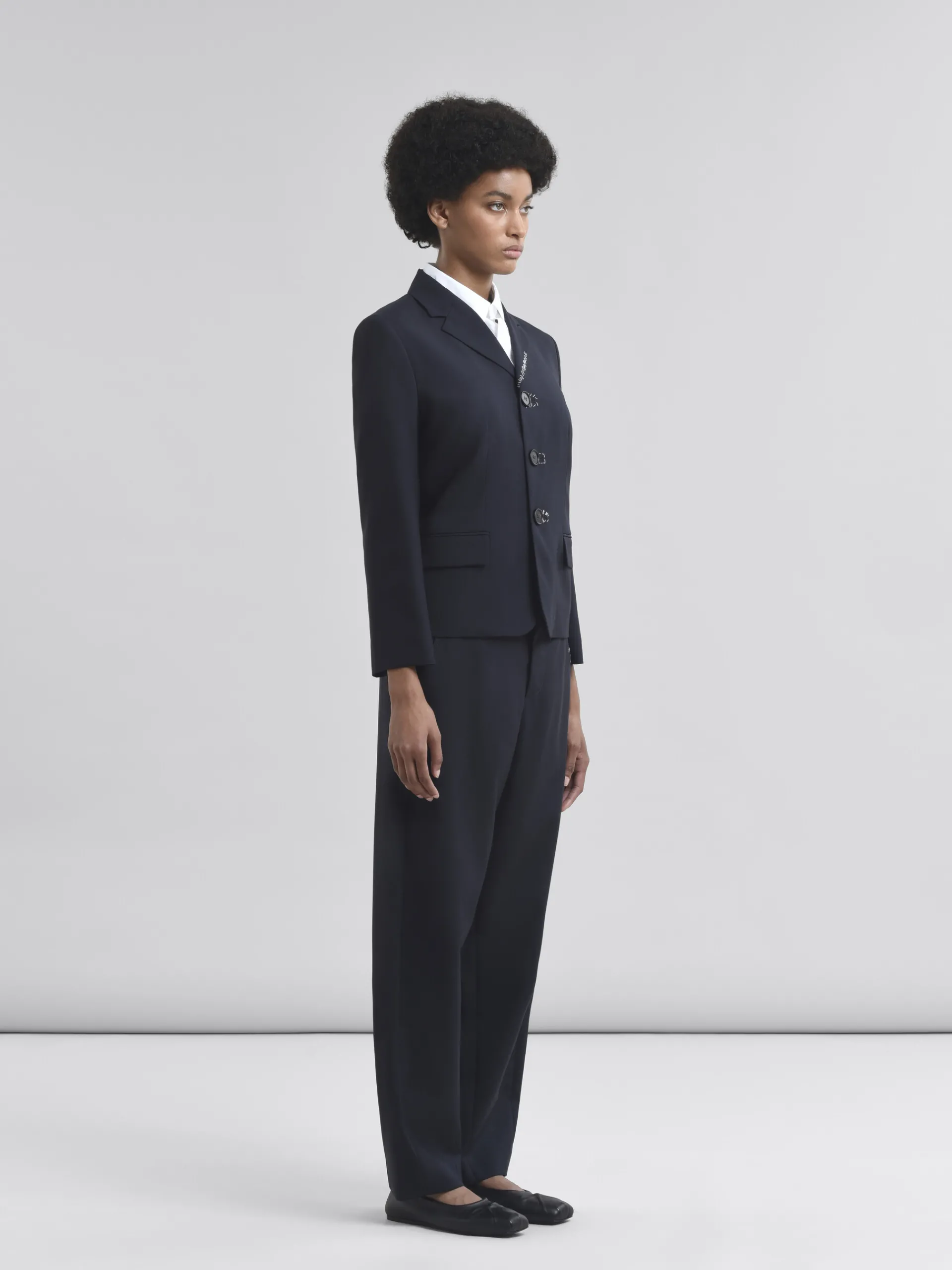 Tops & T-Shirts>Marni White Poplin Cocoon Shirt LILYWHITE