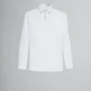 Tops & T-Shirts>Marni White Poplin Shirt With Bead Mending LILYWHITE