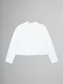 Kids>Marni White Poplin Shirt With Logo On Collar LILAC SACHET